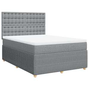 Box spring postel s matrací světle šedá 160 x 200 cm textil - obrázek 3