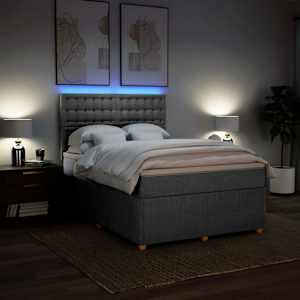 Box spring postel s matrací světle šedá 160 x 200 cm textil - obrázek 4