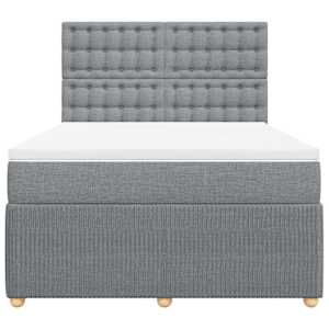 Box spring postel s matrací světle šedá 160 x 200 cm textil - obrázek 6
