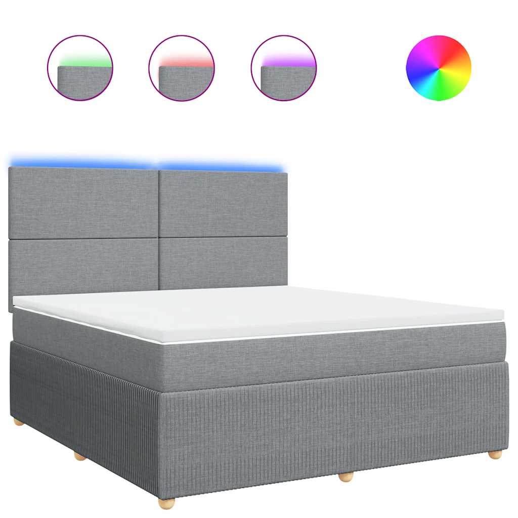 vidaXL Box spring postel s matrací světle šedá 180 x 200 cm textil