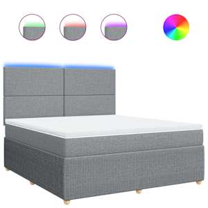 Box spring postel s matrací světle šedá 180 x 200 cm textil - obrázek 2