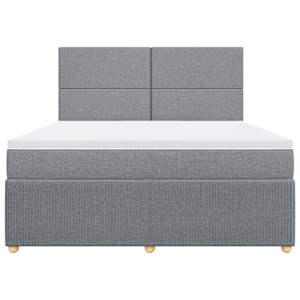 Box spring postel s matrací světle šedá 180 x 200 cm textil - obrázek 6