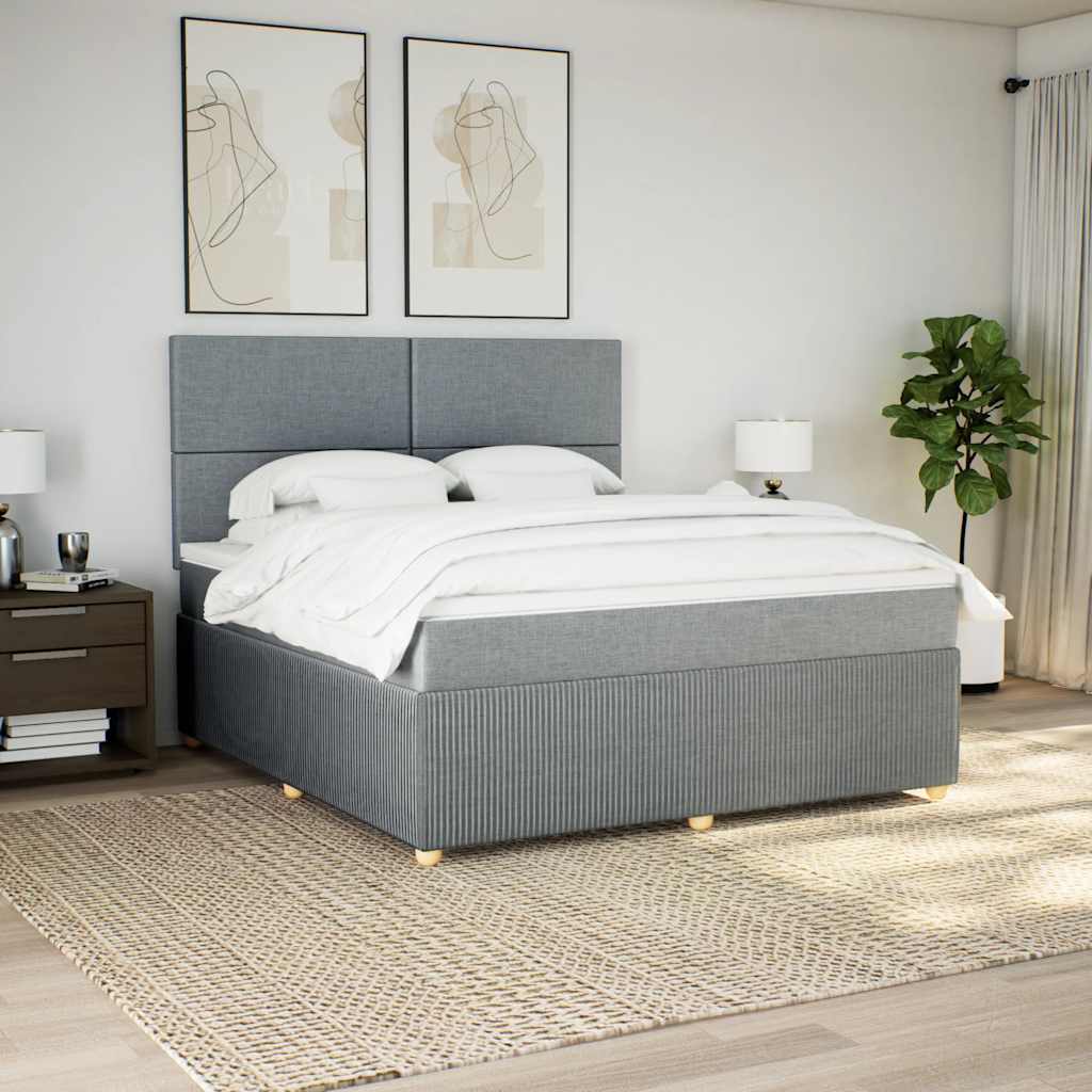 vidaXL Pat continental, gri deschis, 180x200 cm, material textil