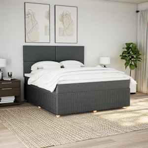 Box spring postel s matrací tmavě šedá 180x200 cm textil - obrázek 5