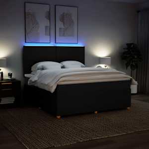Box spring postel s matrací černá 180x200 cm textil - obrázek 4