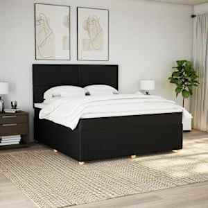 Box spring postel s matrací černá 180x200 cm textil - obrázek 5