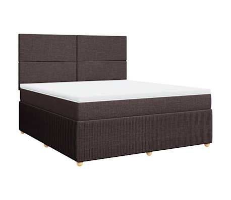 vidaXL Box spring postelja z vzmetnico temno rjava 180x200 cm blago