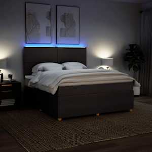 Box spring postel s matrací tmavě hnědá 180x200 cm textil - obrázek 4