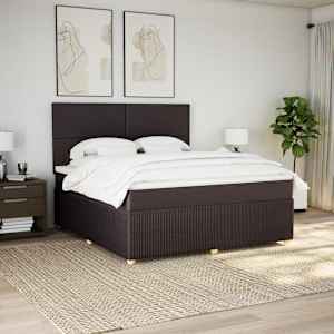 Box spring postel s matrací tmavě hnědá 180x200 cm textil - obrázek 5