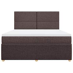Box spring postel s matrací tmavě hnědá 180x200 cm textil - obrázek 6
