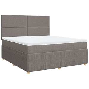 Box spring postel s matrací taupe 180x200 cm textil - obrázek 3