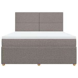 Box spring postel s matrací taupe 180x200 cm textil - obrázek 6