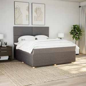 Box spring postelja z vzmetnico taupe 180x200 cm blago