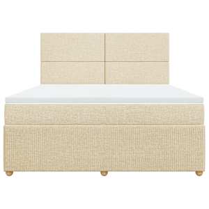 Box spring postel s matrací krémová 180x200 cm textil - obrázek 6