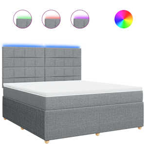 Box spring postel s matrací světle šedá 180 x 200 cm textil - obrázek 2