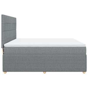 Box spring postel s matrací světle šedá 180 x 200 cm textil - obrázek 7