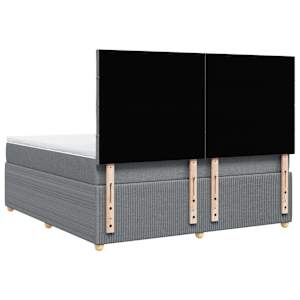 Box spring postel s matrací světle šedá 180 x 200 cm textil - obrázek 8