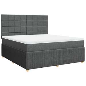Box spring postel s matrací tmavě šedá 180x200 cm textil - obrázek 3