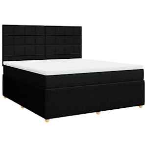 Box spring postel s matrací černá 180x200 cm textil - obrázek 3
