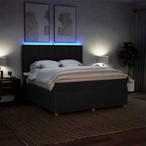 Box spring postel s matrací černá 180x200 cm textil - obrázek 4