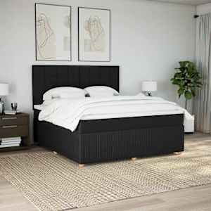 Box spring postel s matrací černá 180x200 cm textil - obrázek 5
