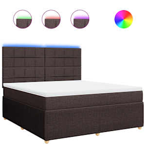 Box spring postel s matrací tmavě hnědá 180x200 cm textil - obrázek 2