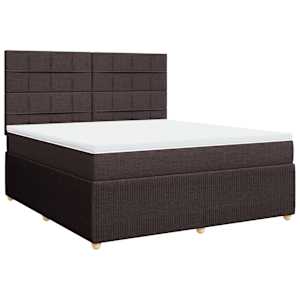 Box spring postel s matrací tmavě hnědá 180x200 cm textil - obrázek 3