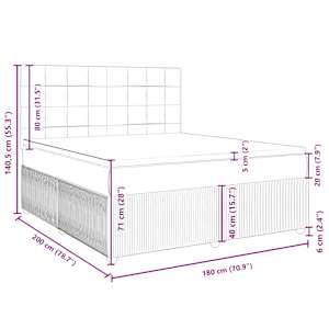 Box spring postel s matrací tmavě hnědá 180x200 cm textil - obrázek 18