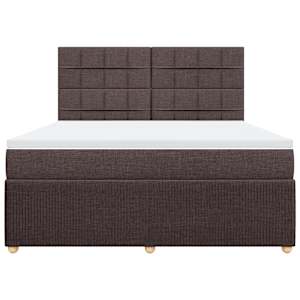 Box spring postel s matrací tmavě hnědá 180x200 cm textil - obrázek 6