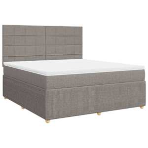 Box spring postel s matrací taupe 180x200 cm textil - obrázek 3