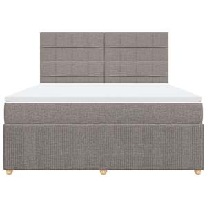 Box spring postel s matrací taupe 180x200 cm textil - obrázek 6