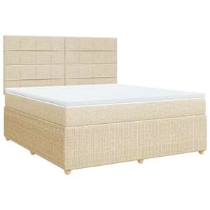Box spring postel s matrací krémová 180x200 cm textil - obrázek 3