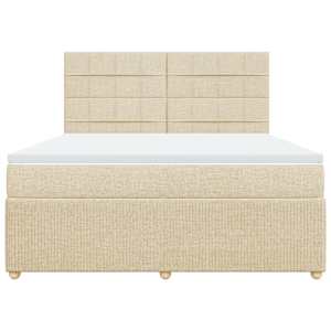 Box spring postel s matrací krémová 180x200 cm textil - obrázek 6