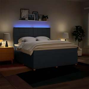 Box spring postel s matrací modrá 180x200 cm textil - obrázek 4