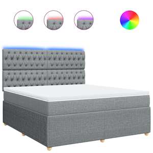 Box spring postel s matrací světle šedá 180 x 200 cm textil - obrázek 2
