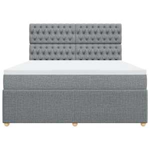 Box spring postel s matrací světle šedá 180 x 200 cm textil - obrázek 6