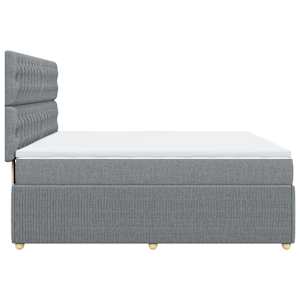 Box spring postel s matrací světle šedá 180 x 200 cm textil - obrázek 7