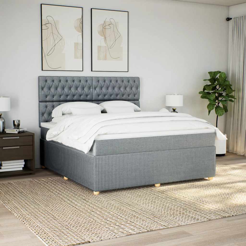 vidaXL Pat continental, gri deschis, 180x200 cm, material textil