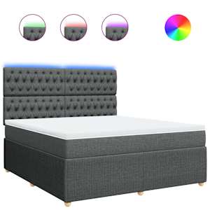 Box spring postel s matrací tmavě šedá 180x200 cm textil - obrázek 2