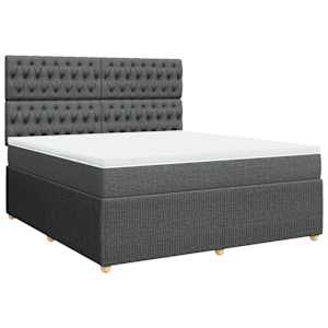 Box spring postel s matrací tmavě šedá 180x200 cm textil - obrázek 3