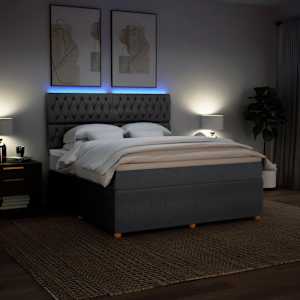 Box spring postel s matrací tmavě šedá 180x200 cm textil - obrázek 4