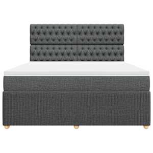 Box spring postel s matrací tmavě šedá 180x200 cm textil - obrázek 6