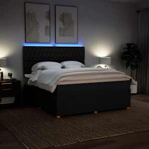 Box spring postel s matrací černá 180x200 cm textil - obrázek 4