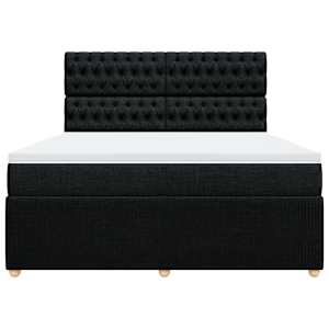 Box spring postel s matrací černá 180x200 cm textil - obrázek 6