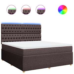 Box spring postel s matrací tmavě hnědá 180x200 cm textil - obrázek 2