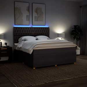 Box spring postel s matrací tmavě hnědá 180x200 cm textil - obrázek 4