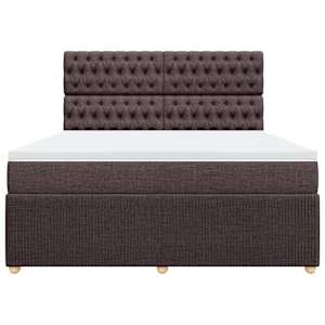 Box spring postel s matrací tmavě hnědá 180x200 cm textil - obrázek 6