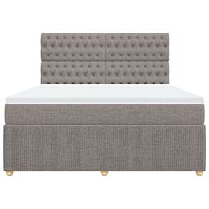 Box spring postel s matrací taupe 180x200 cm textil - obrázek 6