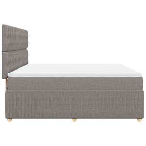 Box spring postel s matrací taupe 180x200 cm textil - obrázek 7