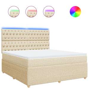 Box spring postel s matrací krémová 180x200 cm textil - obrázek 2